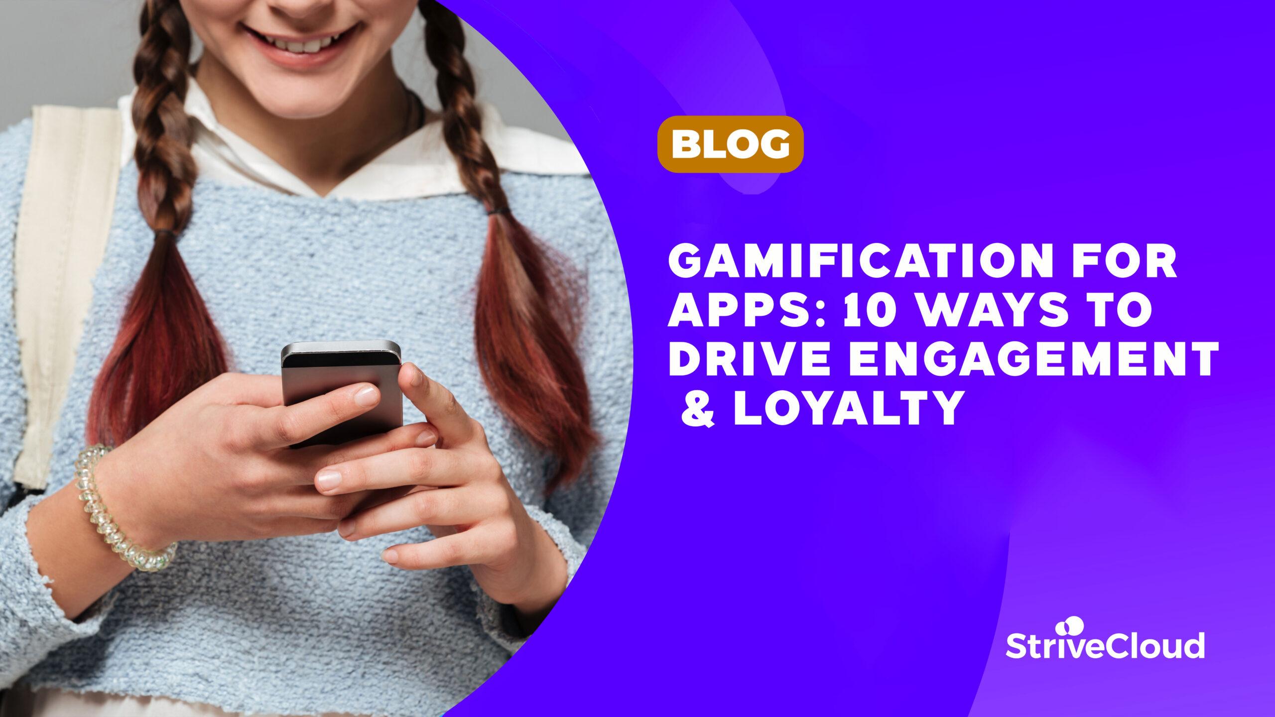 schoolgirl hands holding phone, blog post title about engagement and loyalty