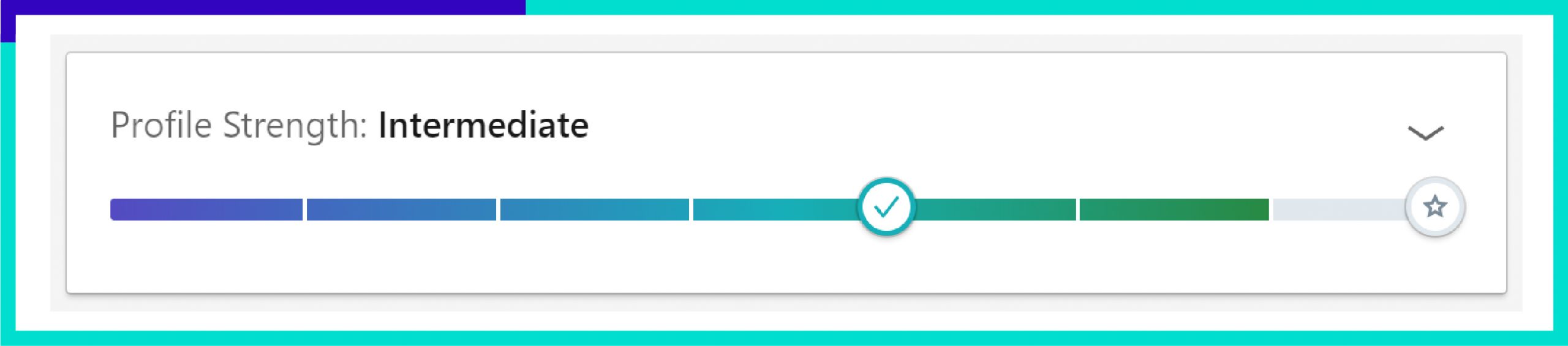 Progress bars in onboarding process, Example: for Profile strenght