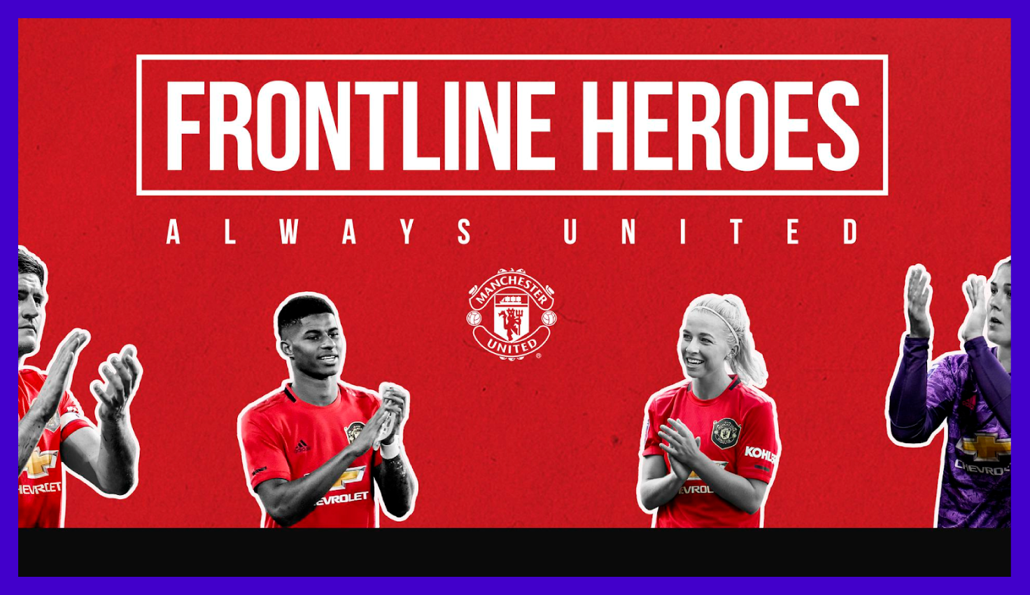  initiative called Frontline Hero by manchester united wherethey are putting fans that directly battle against coronavirus in the spotlight. The club wants to celebrate the health workers' stories about dedication and helping others at this time of need. 