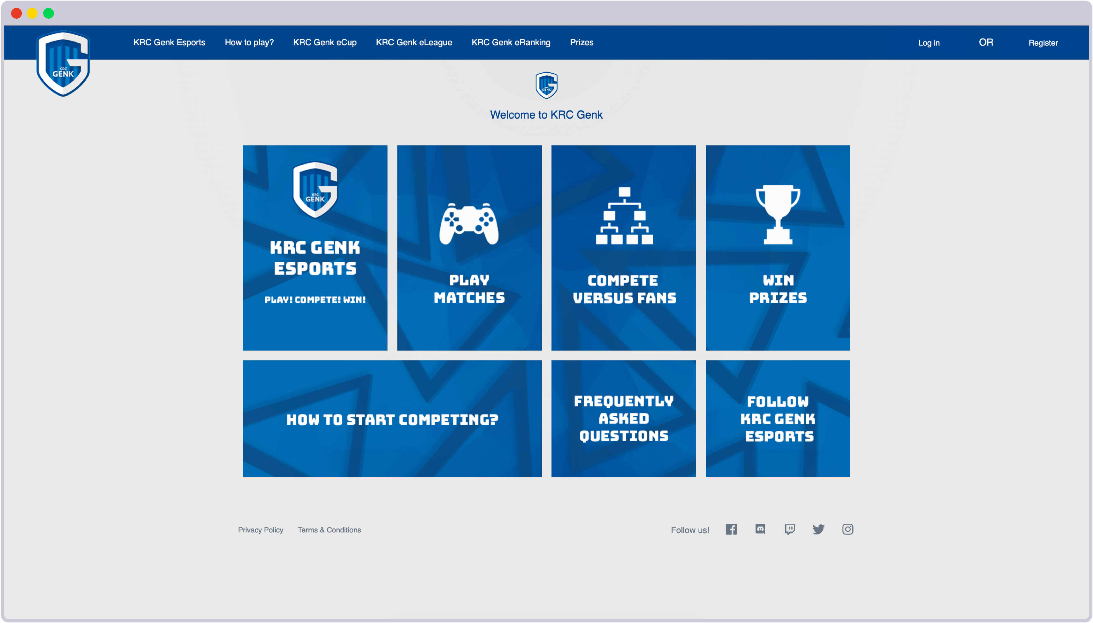 Gaming Tournament platform designed by StriveCloud to help sports clubs like KRC Genk gain esports fan engagement