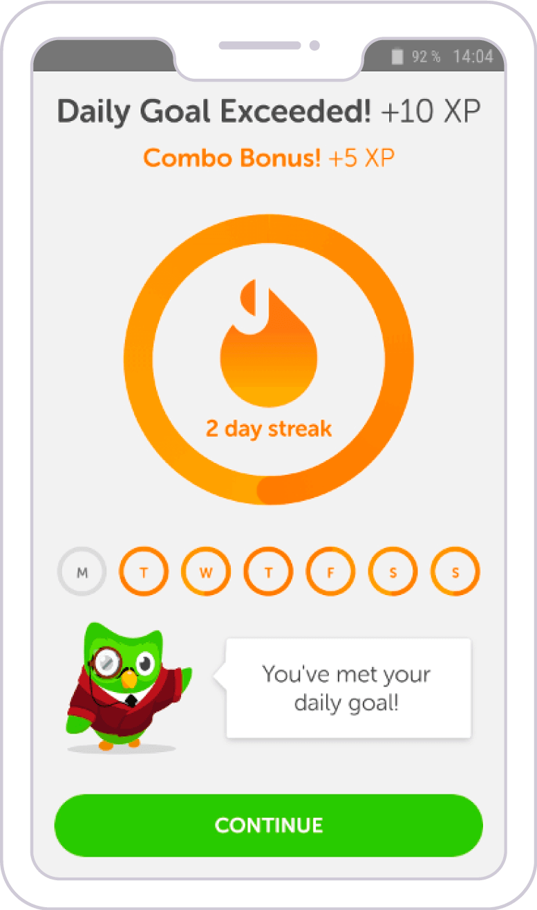 app retention example duolingo