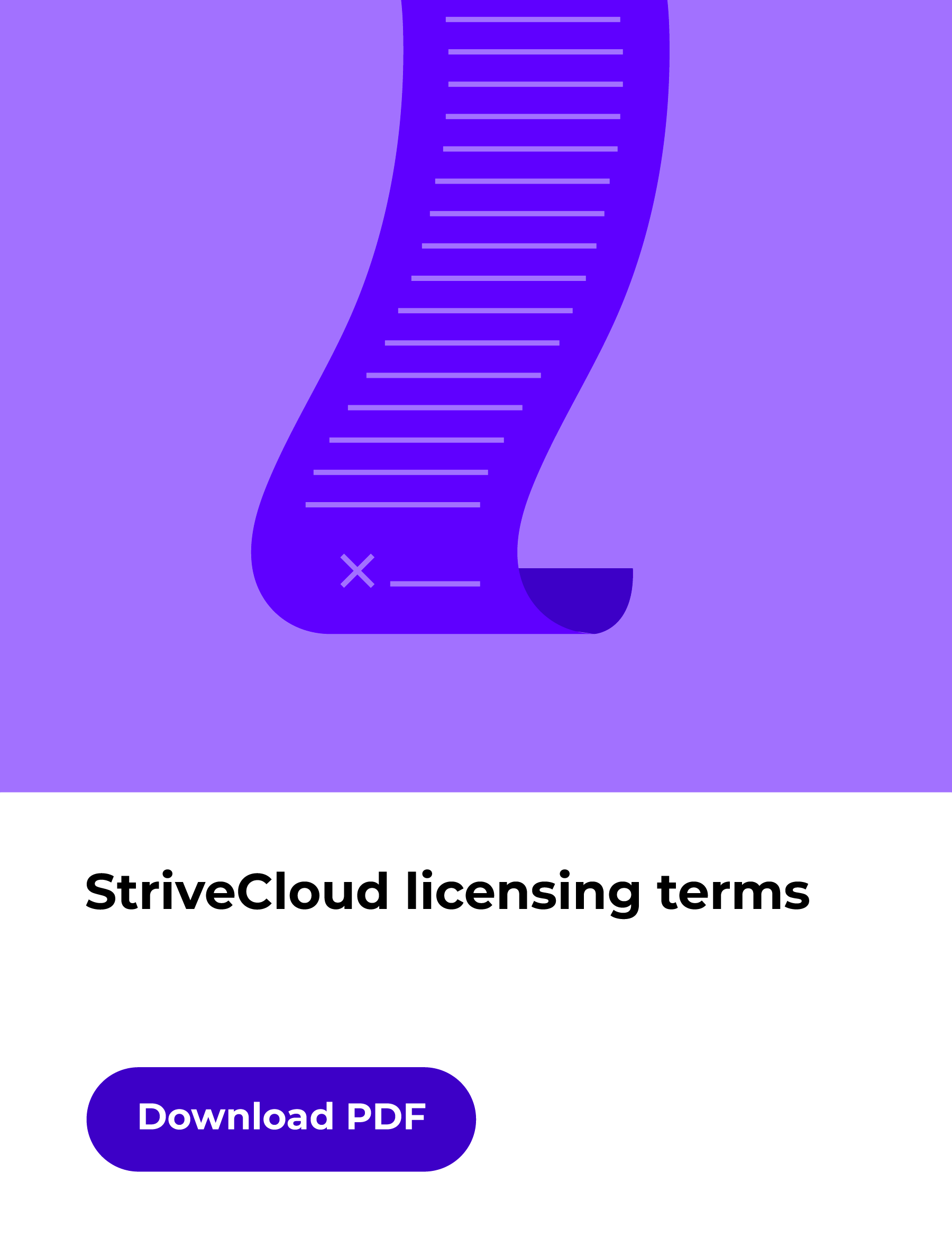 Download licensing terms StriveCloud