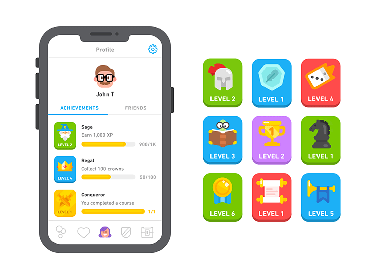 duolingo badges app gamification